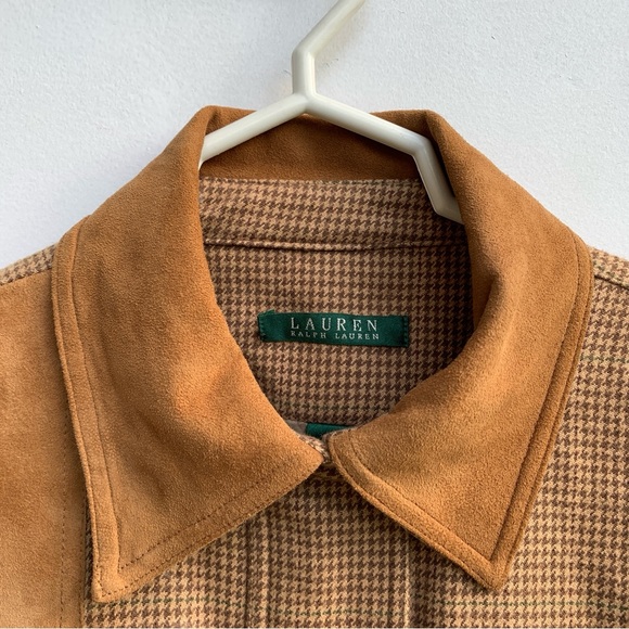 Lauren Ralph Lauren Hunting Jacket Tweed Herringbone Cotton Belted Size M - Picture 3 of 8